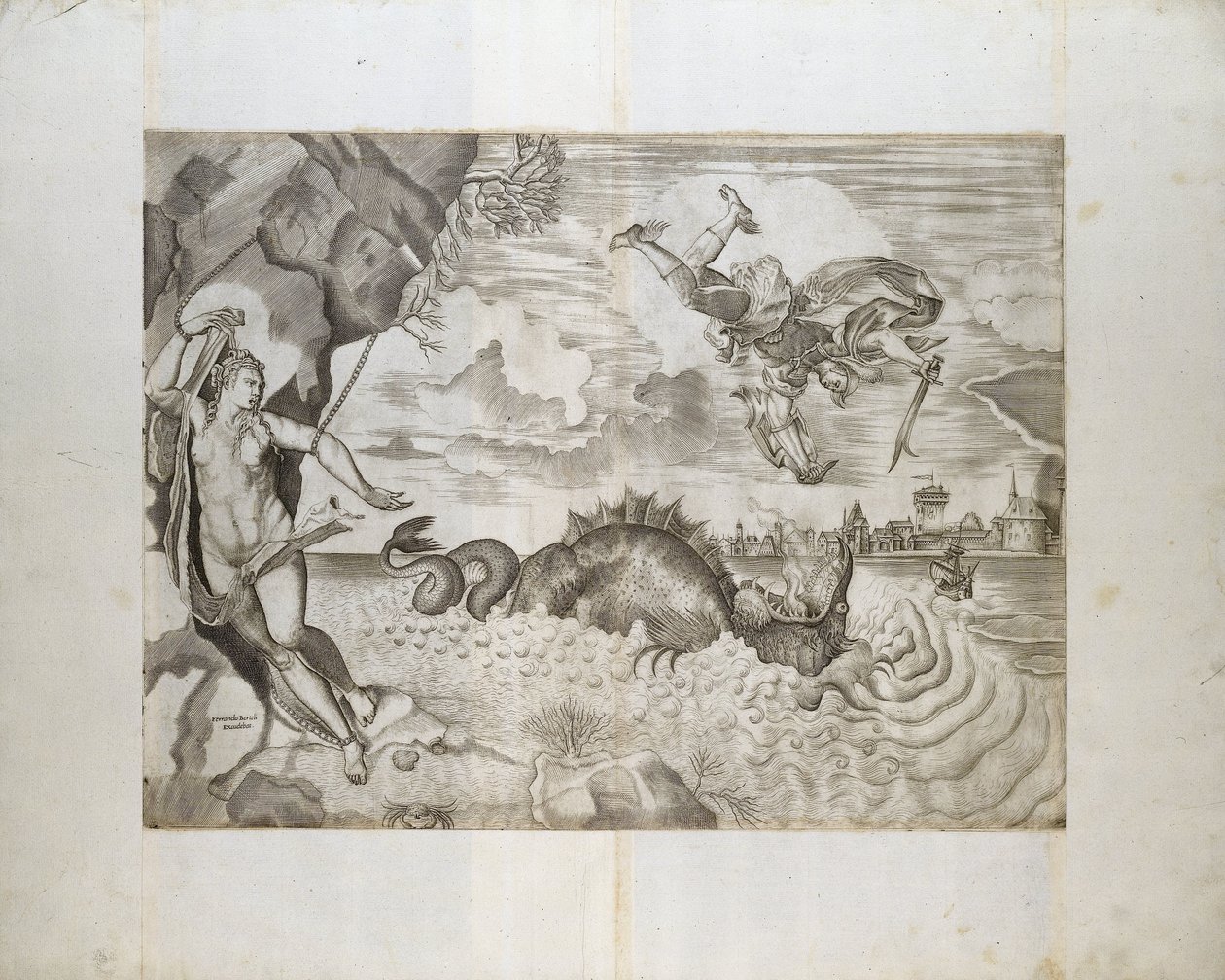 Perseus en Andromeda door Giulio Sanuto