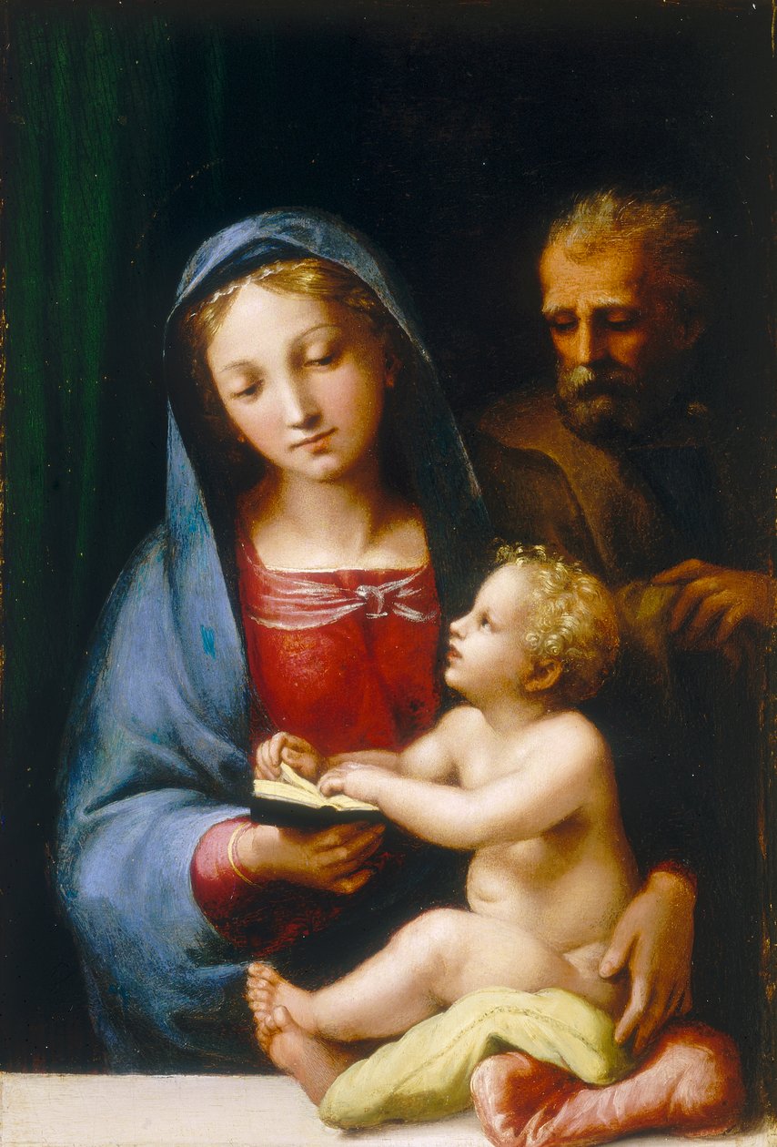 Heilige Familie door Giulio attr. to Romano