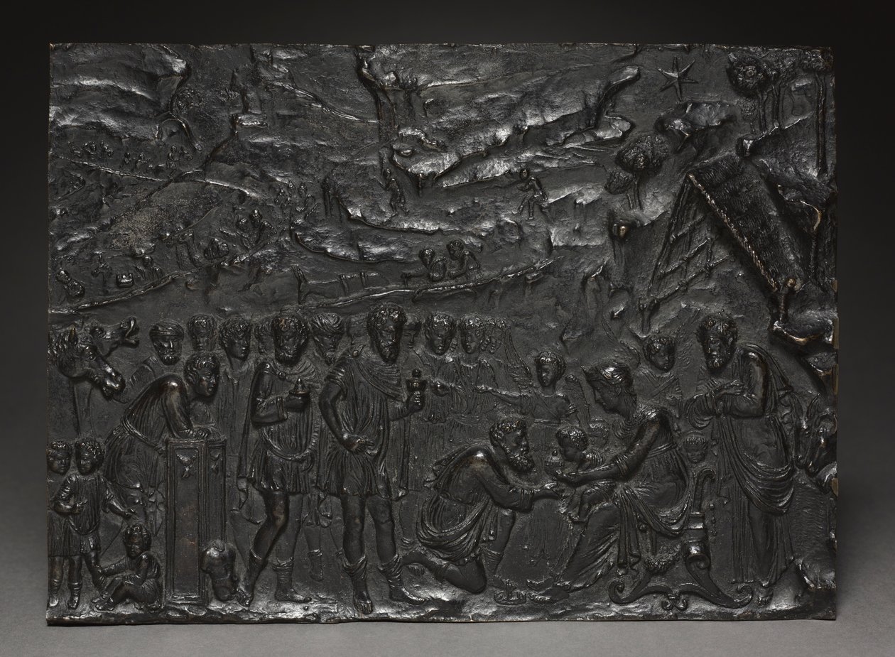 Aanbidding der Wijzen, ca. 1500-1525 door Giulio della Torre