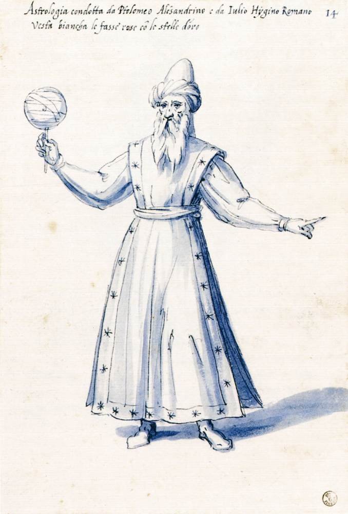 Kostuum van de allegorische figuur Astrologie door Giuseppe Arcimboldo