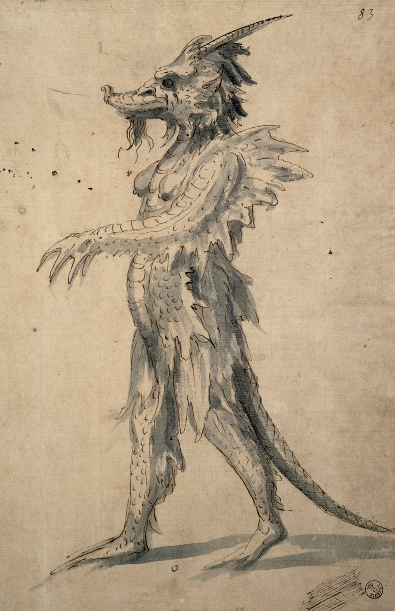 Ontwerp voor een draak door Giuseppe Arcimboldo