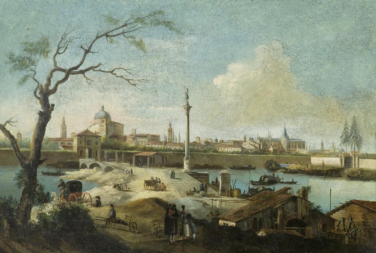 Capriccio met het uitzicht op Padua door Giuseppe Bernardino Bison
