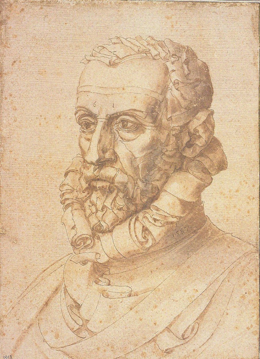 Zelfportret Luomo di Lettere door Giuseppe Arcimboldo
