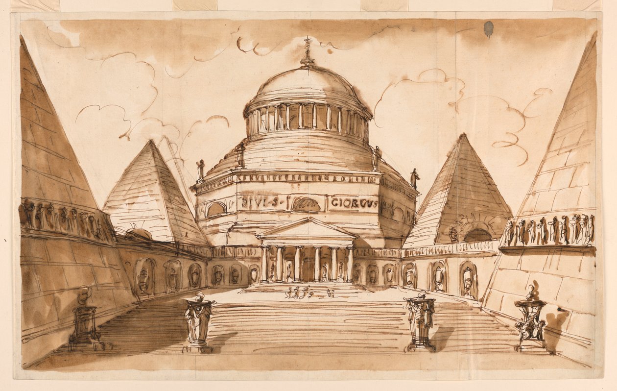 Atrium van een kerk gewijd aan St. George door Giuseppe Barberi