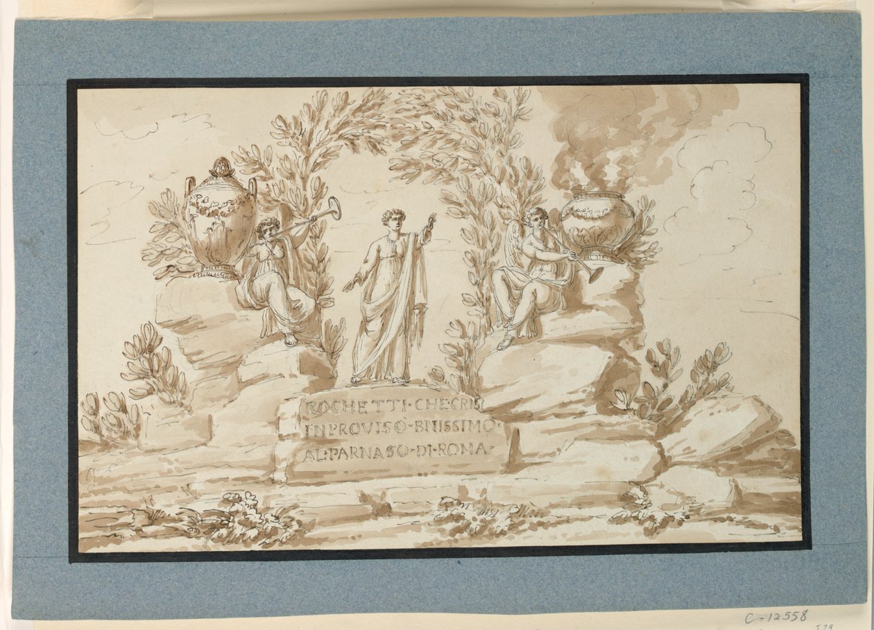 Grafmonument voor Improvisator Rochetti door Giuseppe Barberi