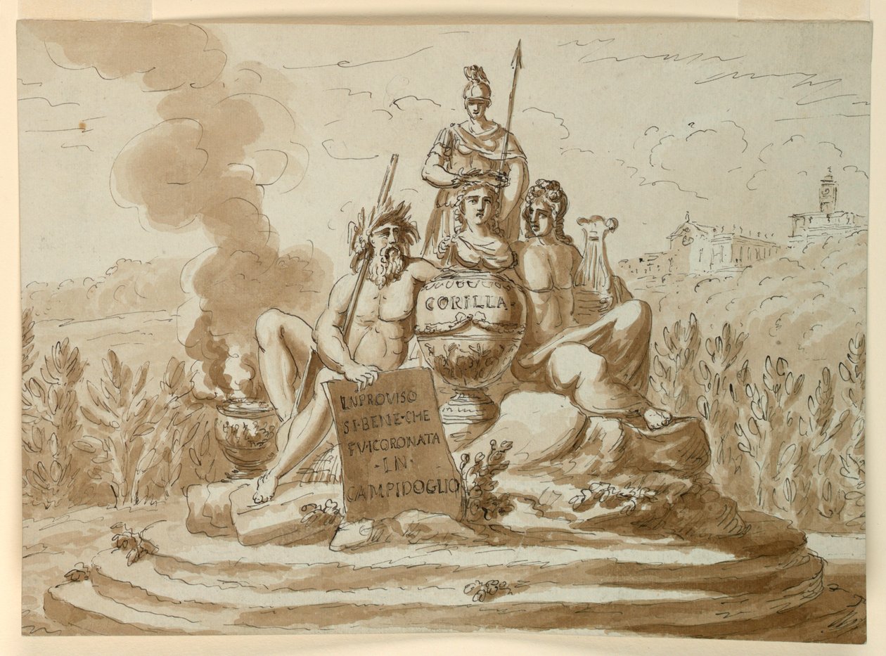 Grafmonument voor dichter Maria Maddalena Morelli door Giuseppe Barberi