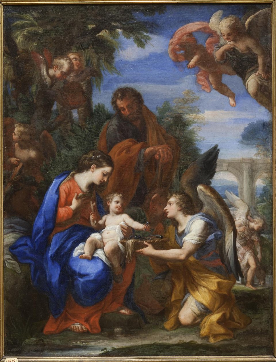 De rust tijdens de vlucht naar Egypte door Giuseppe Bartolomeo Chiari