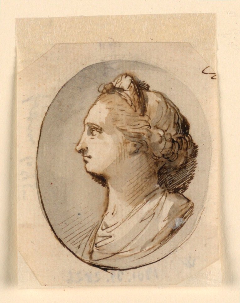 Borstbeeld Portret van een Klassieke Vrouw door Giuseppe Bernardino Bison