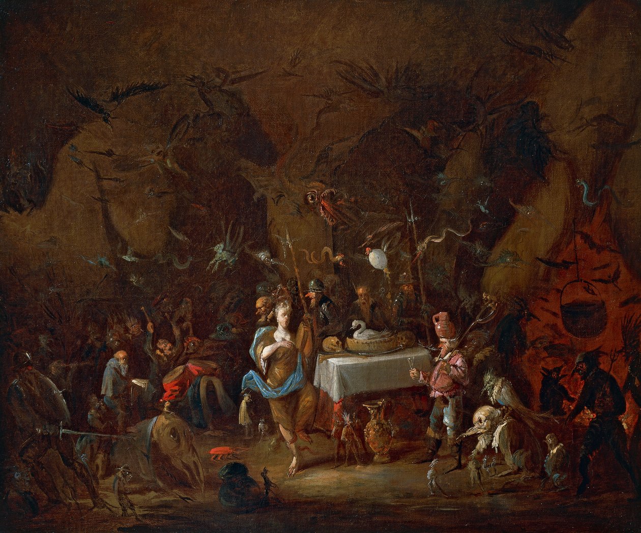 Heksenbijeenkomst, door Giuseppe Bernardino Bison, olieverf op doek, Italië door Giuseppe Bernardino Bison