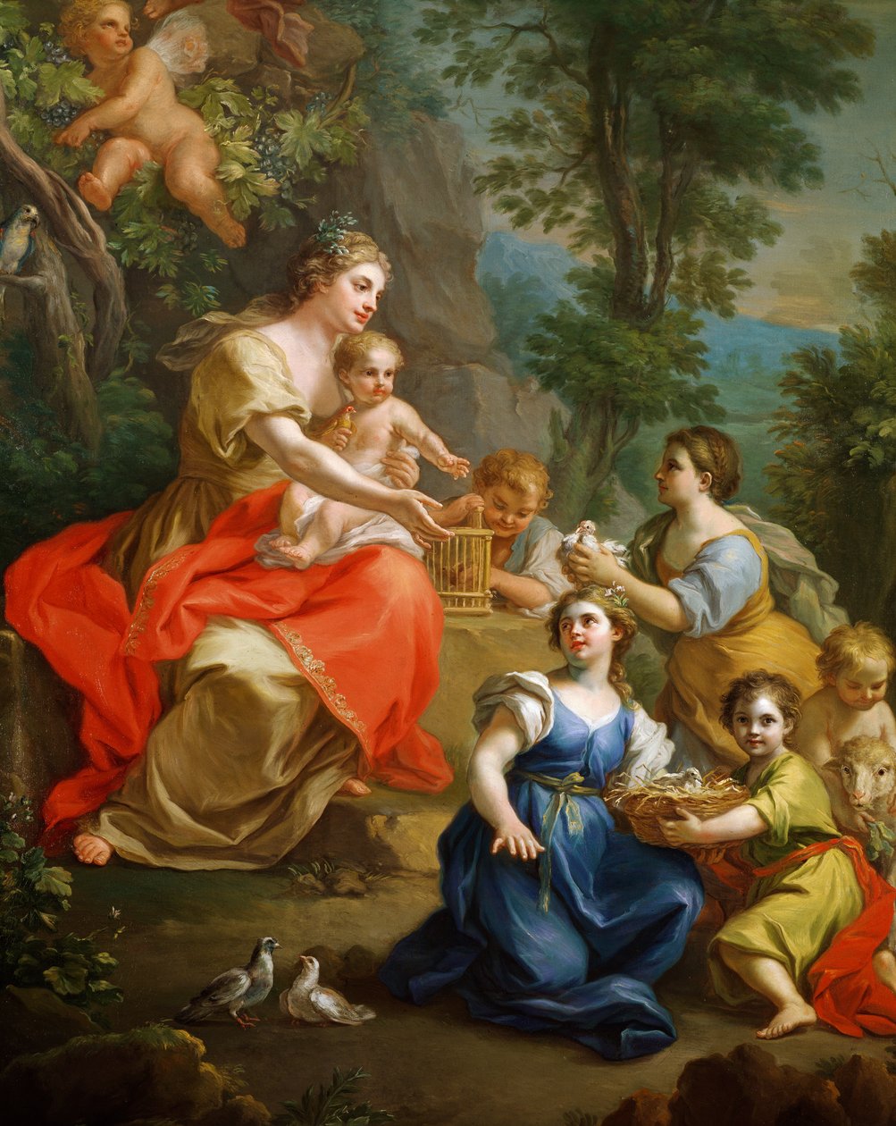 Allegorie van Onschuld, door Giuseppe Bonito (detail) door Giuseppe Bonito