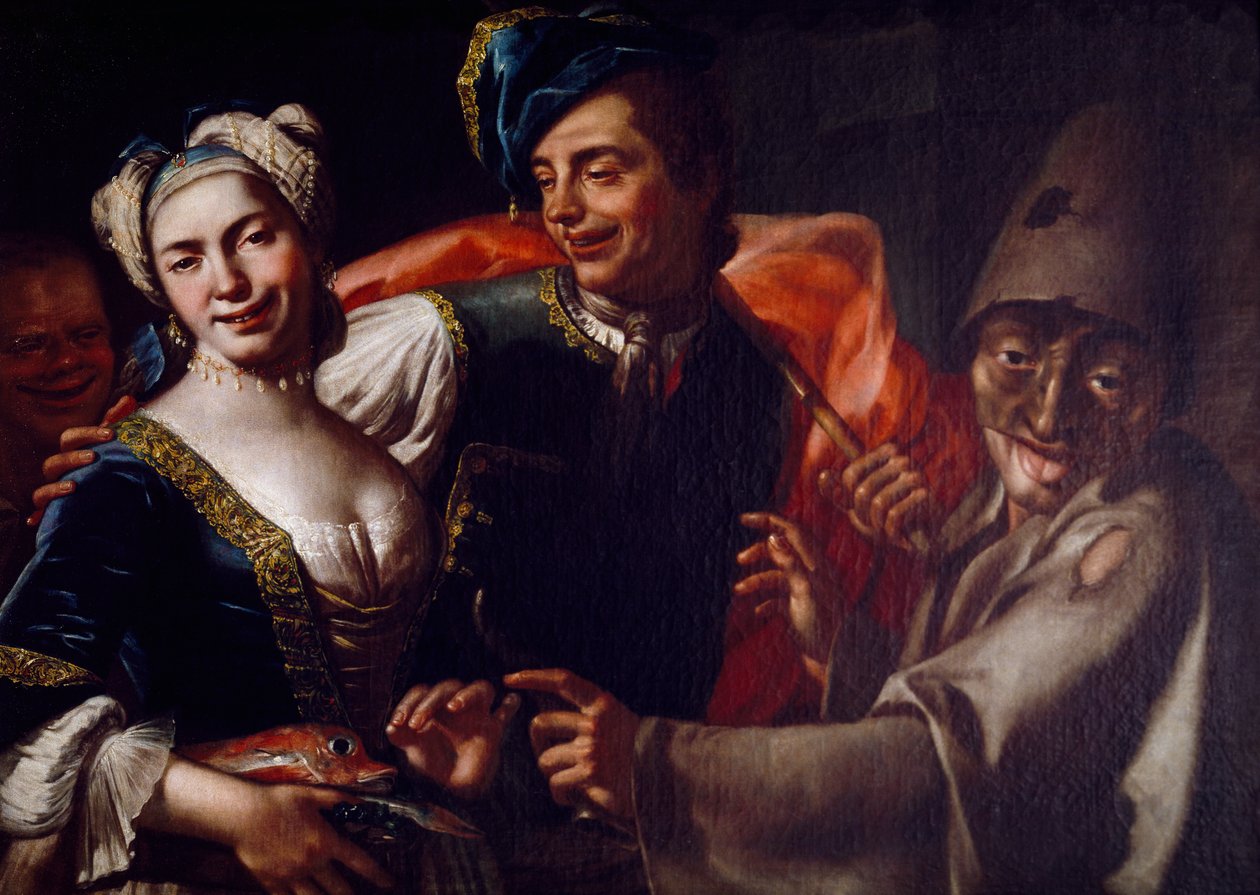Napolitaanse maskers door Giuseppe Bonito