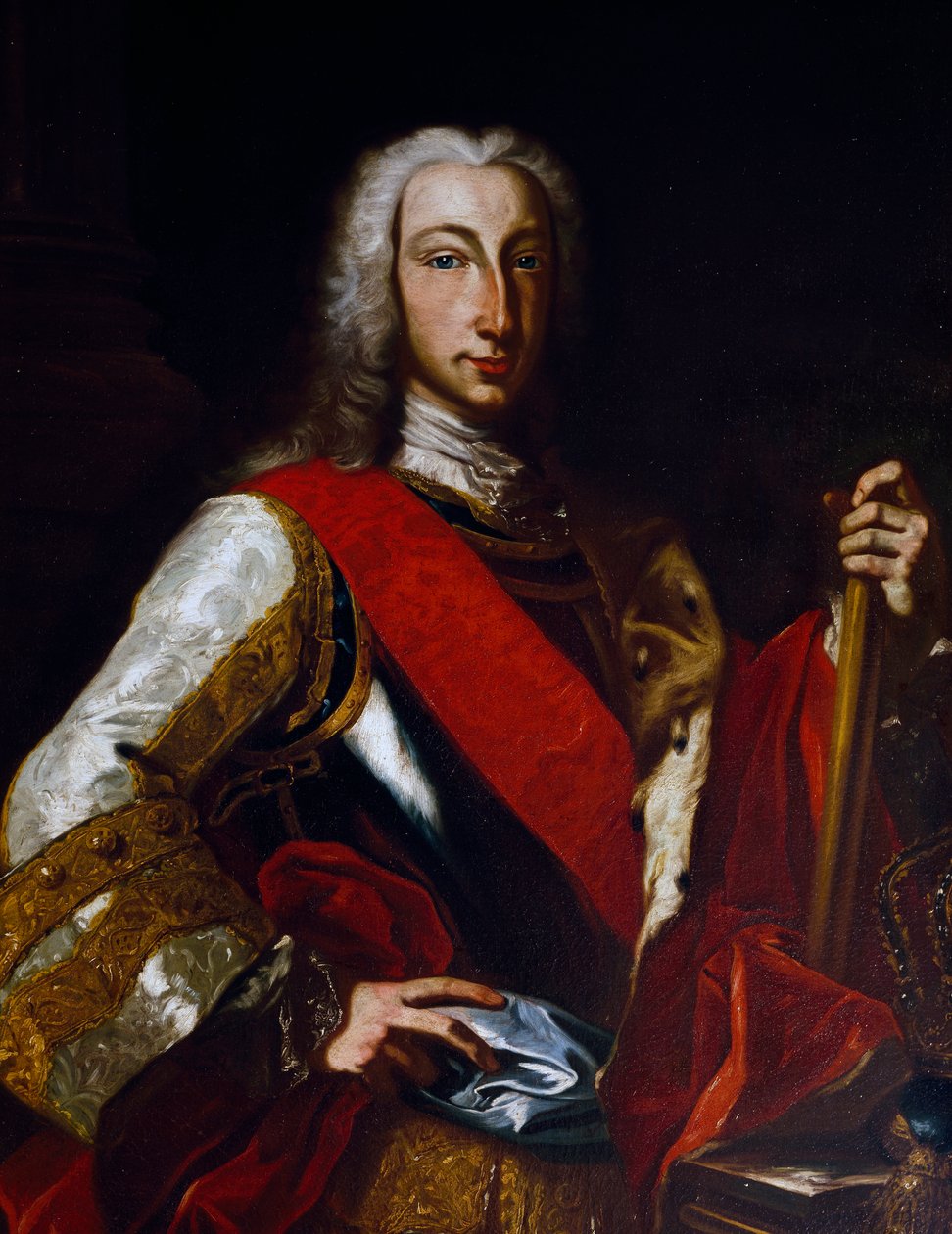 Portret van Karel III van Bourbon (1716-1788), Koning van Spanje, later Karel VII als Koning van Napels door Giuseppe Bonito