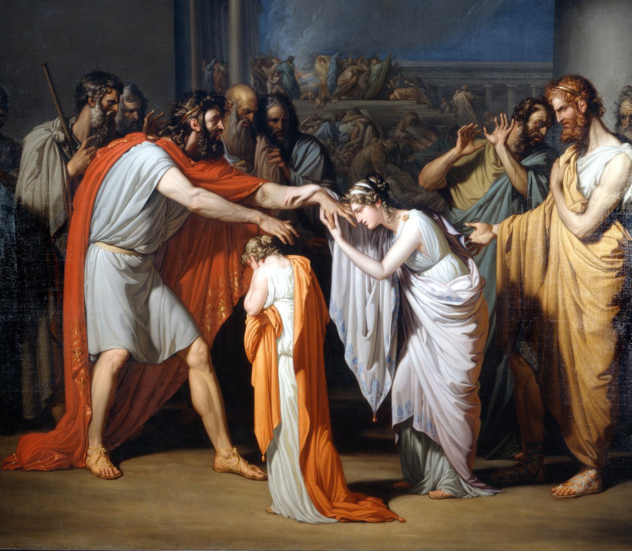 Blinde Oedipus ontmoet zijn dochters Schilderij door Giuseppe Bossi (1777-1815), Villa Comunale di Trezzo Sull