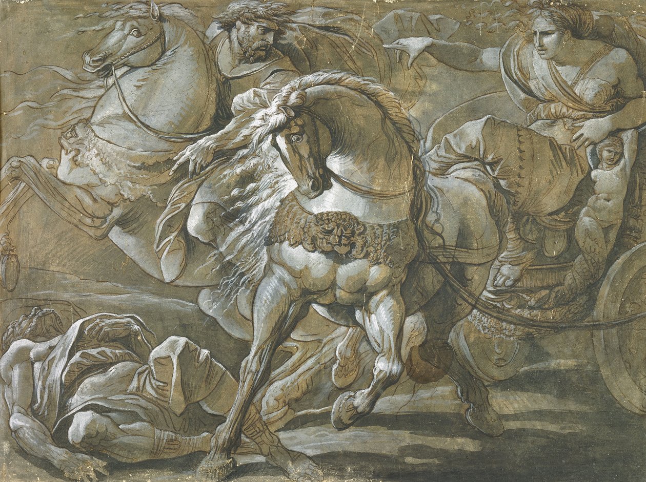 Tullie in zijn wagen door Giuseppe Cades