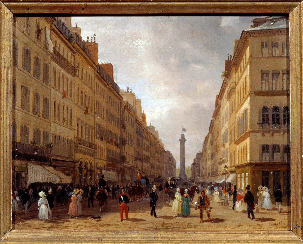 Uitzicht op de rue de la Paix in Parijs schilderij door Giuseppe Canella (1788-1847) 1830 Parijs, Musée Carnavalet door Giuseppe Canella