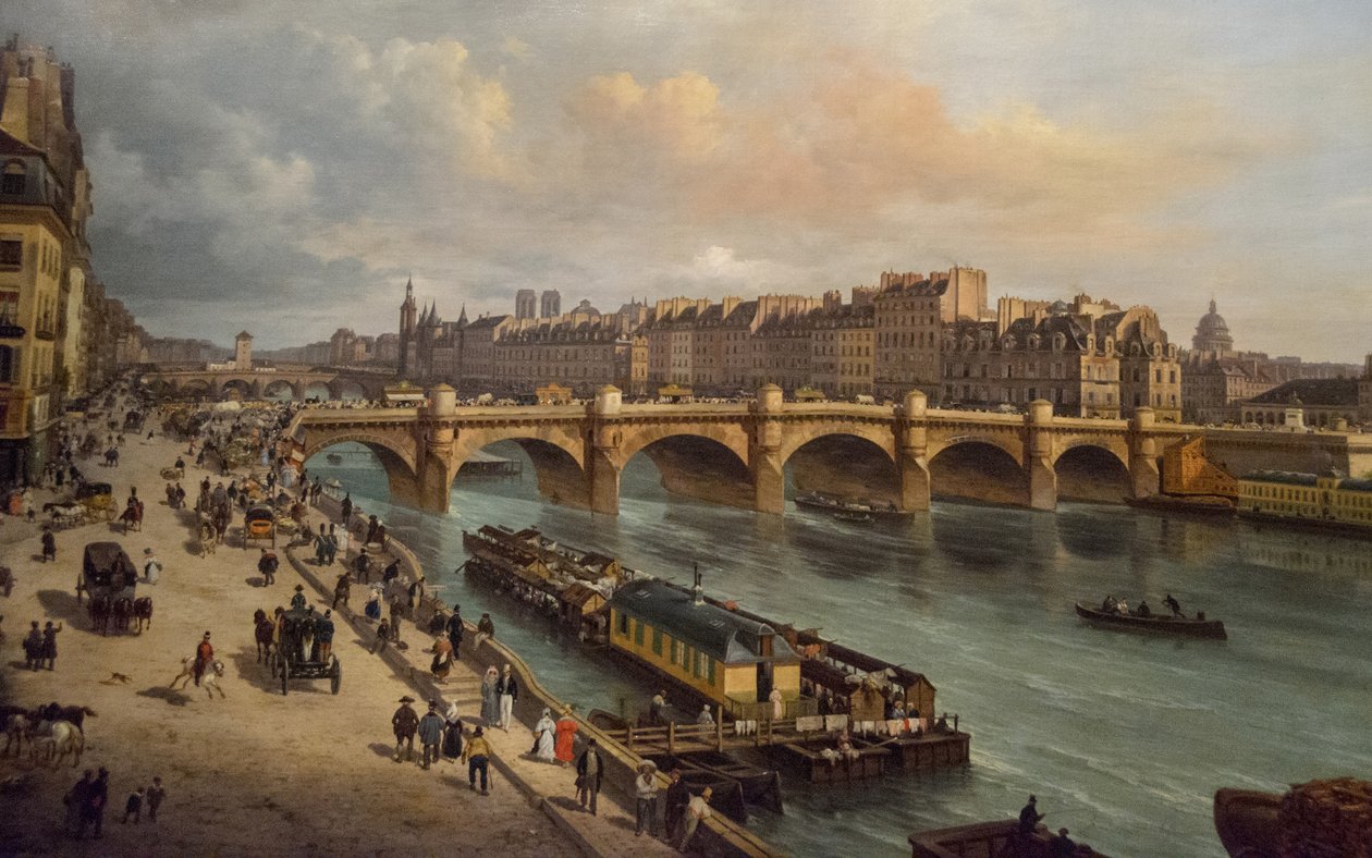 Le Pont-Neuf en de Stad Parijs 1832, 1832 door Giuseppe Canella the Elder