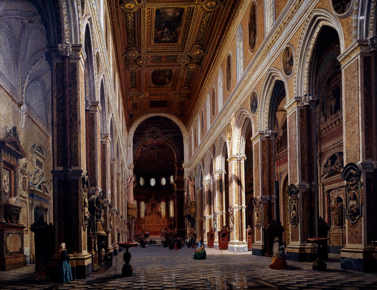Interieur van de Kathedraal van Napels door Giuseppe Castiglione
