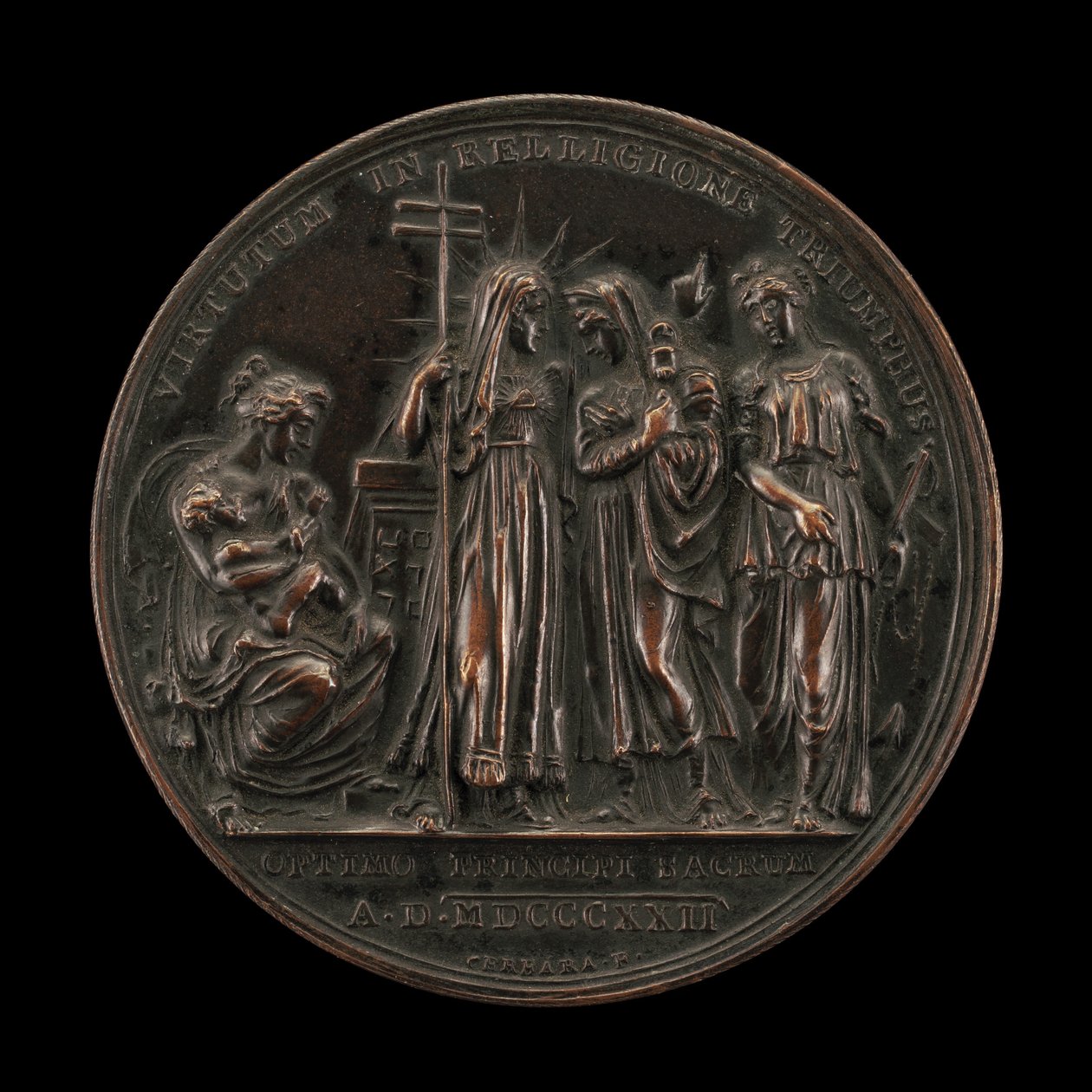 Allegorie van de Triomf van Religie [achterkant] door Giuseppe Cerbara
