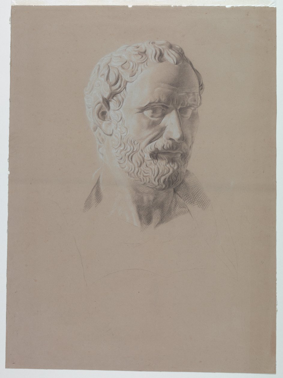 Academische studie van een buste van een Romeinse senator door Giuseppe Longhi