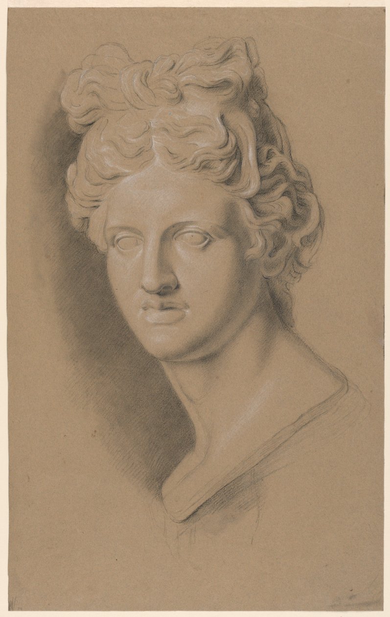 Academische studie van een gipsen buste van een klassieke vrouw door Giuseppe Longhi