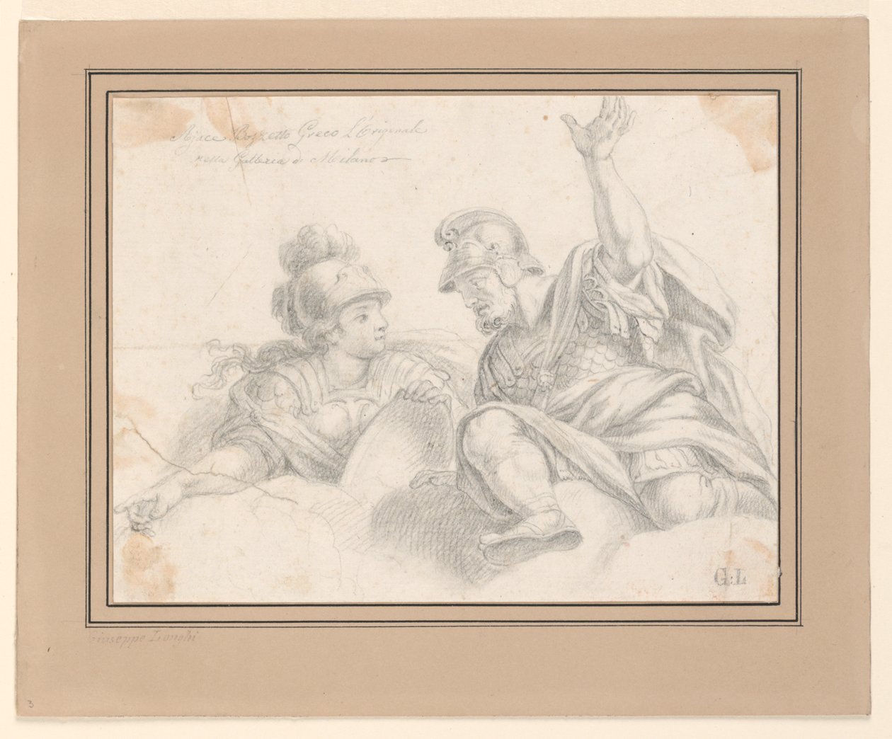 Twee Romeinse Soldaten in Gesprek door Giuseppe Longhi