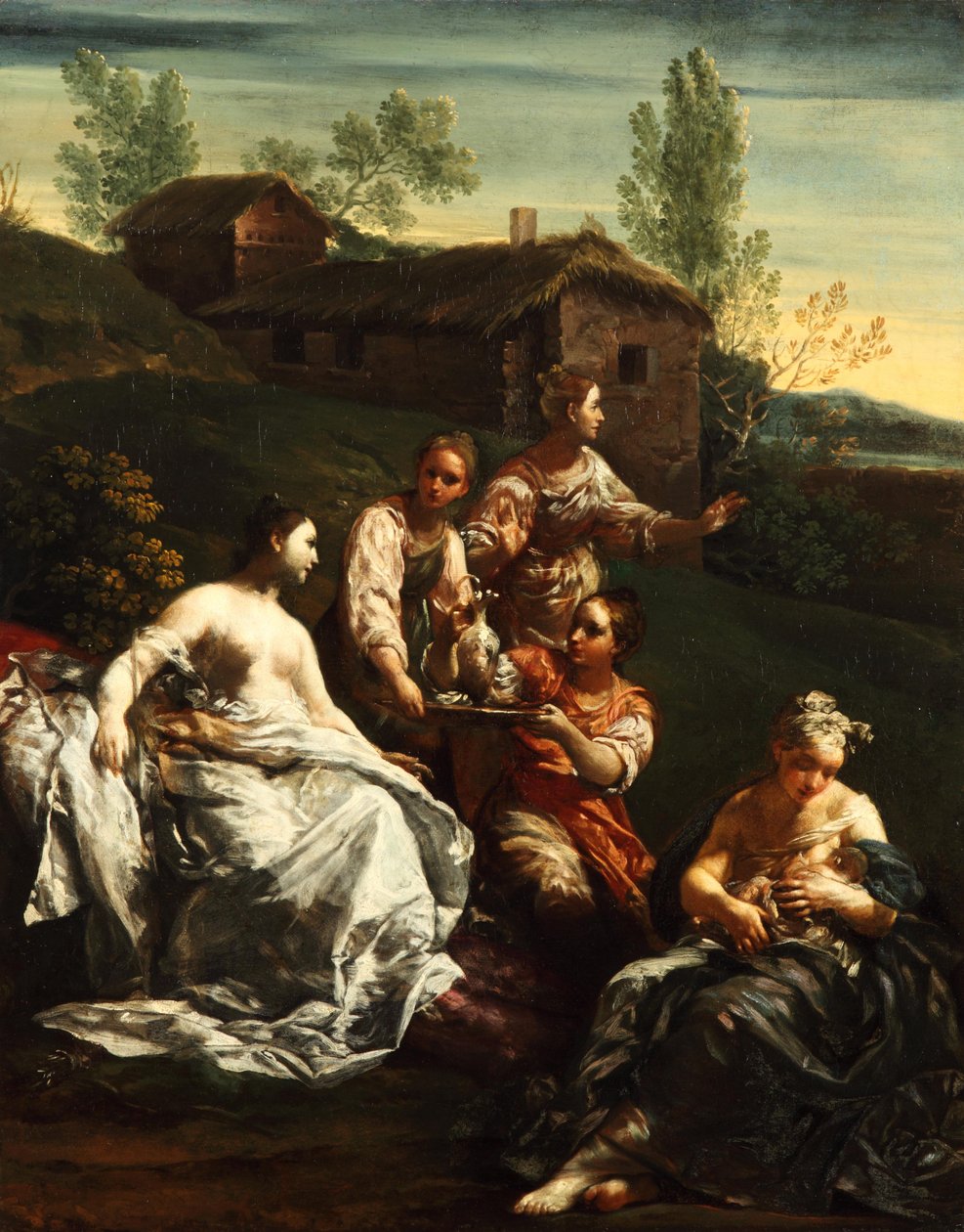 De geboorte van Arcas of de geboorte van Adonis (?) door Giuseppe Maria Crespi