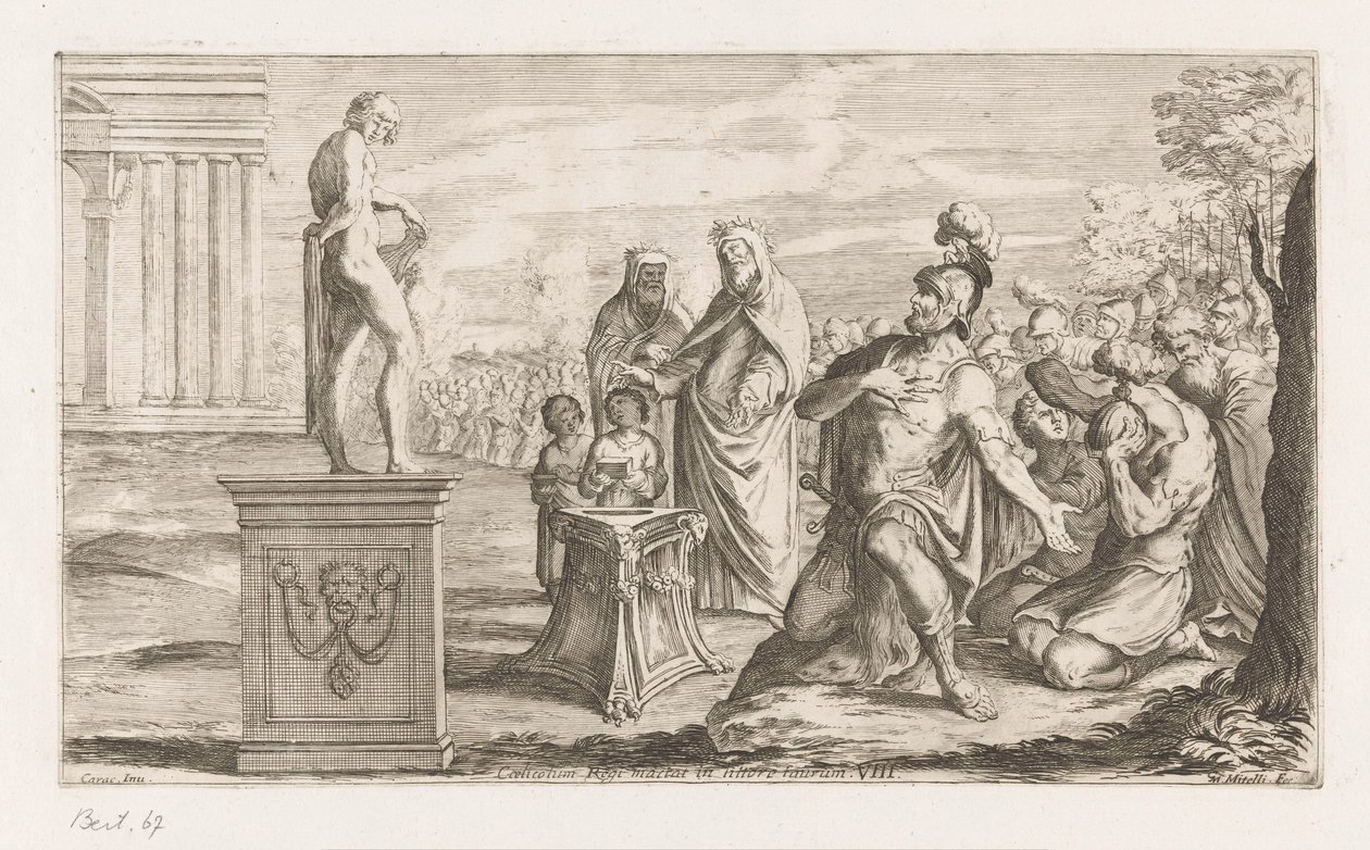 Aeneas offert aan Apollo door Giuseppe Maria Mitelli