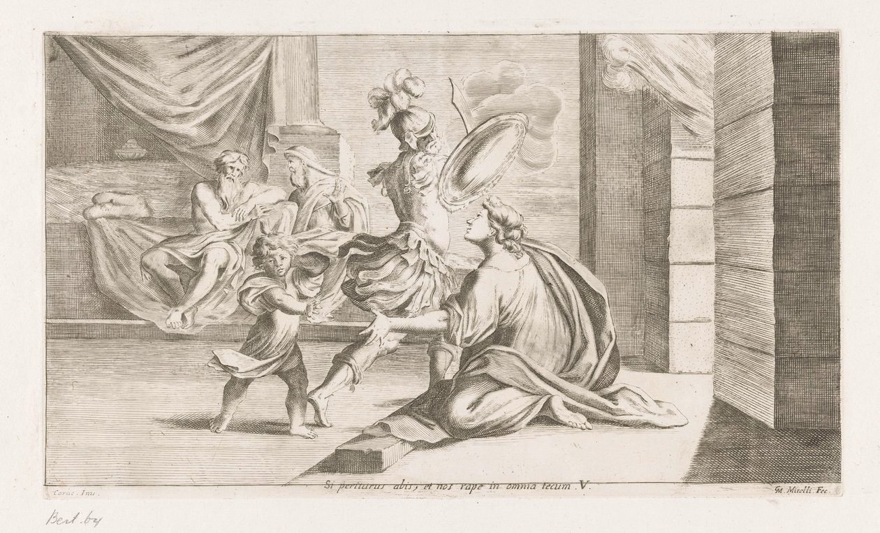 Aeneas vertrekt voor de strijd door Giuseppe Maria Mitelli
