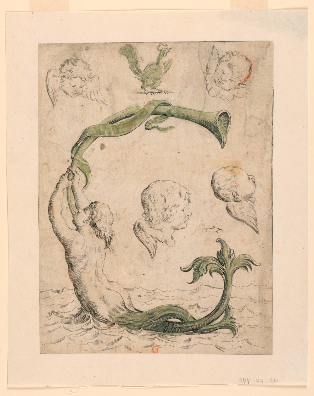 Proeven voor vier platen van "Alfabeto in Sogno" [Droomalfabet]: Letter G door Giuseppe Maria Mitelli