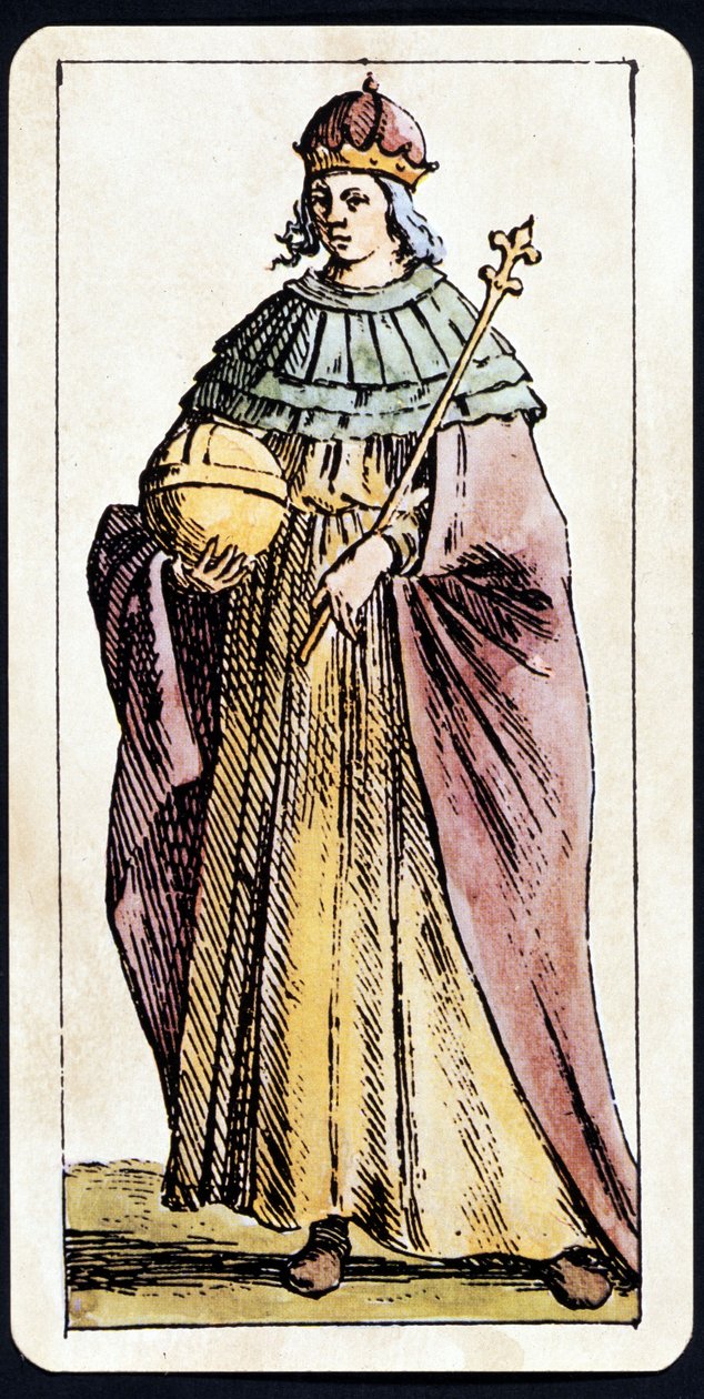 De Pausin Jeanne afgebeeld op een tarotspel manuscript door C.M.Mitelli door Giuseppe Maria Mitelli