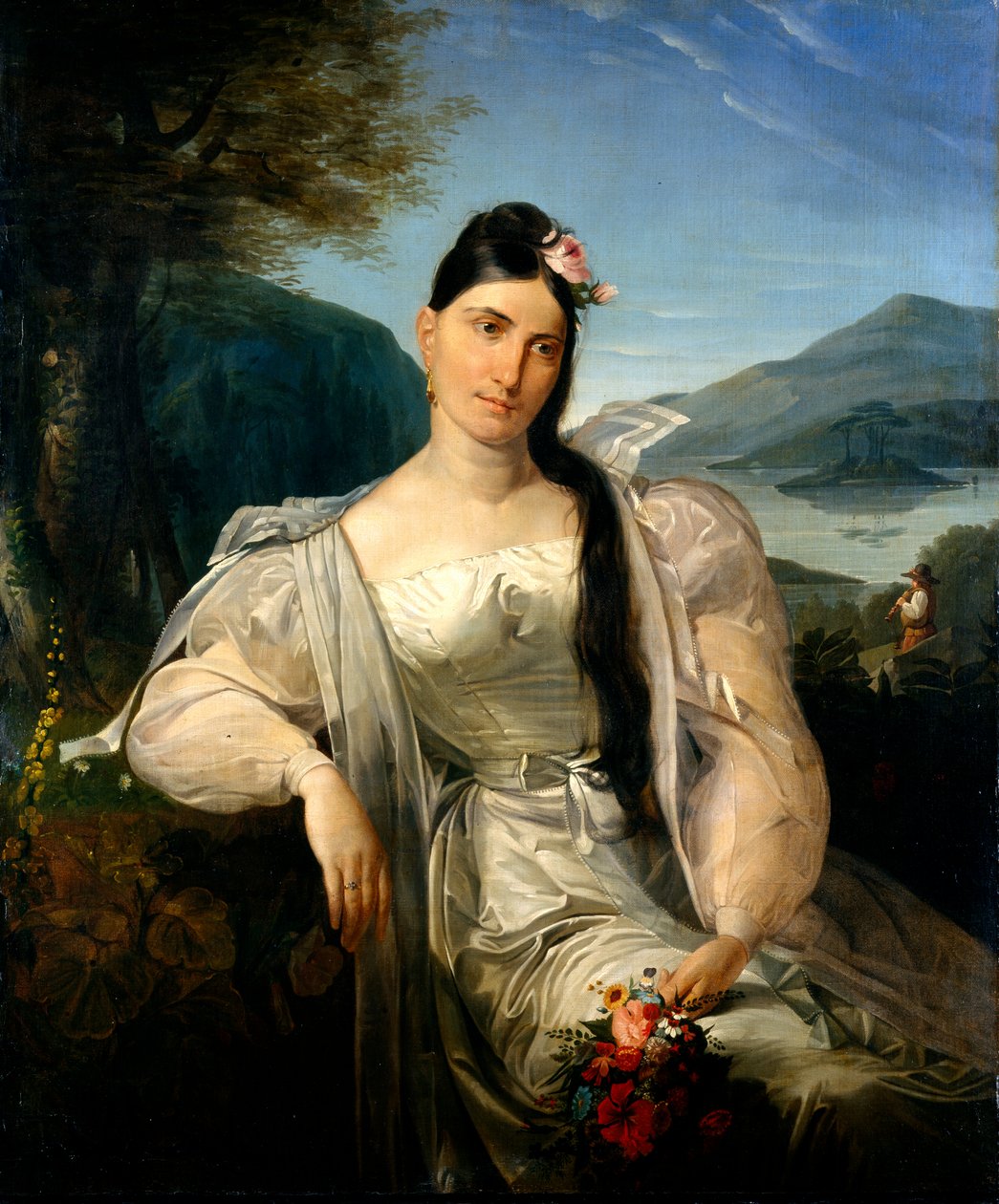 Portret van de zangeres Giuditta Pasta in het toneelkostuum van 