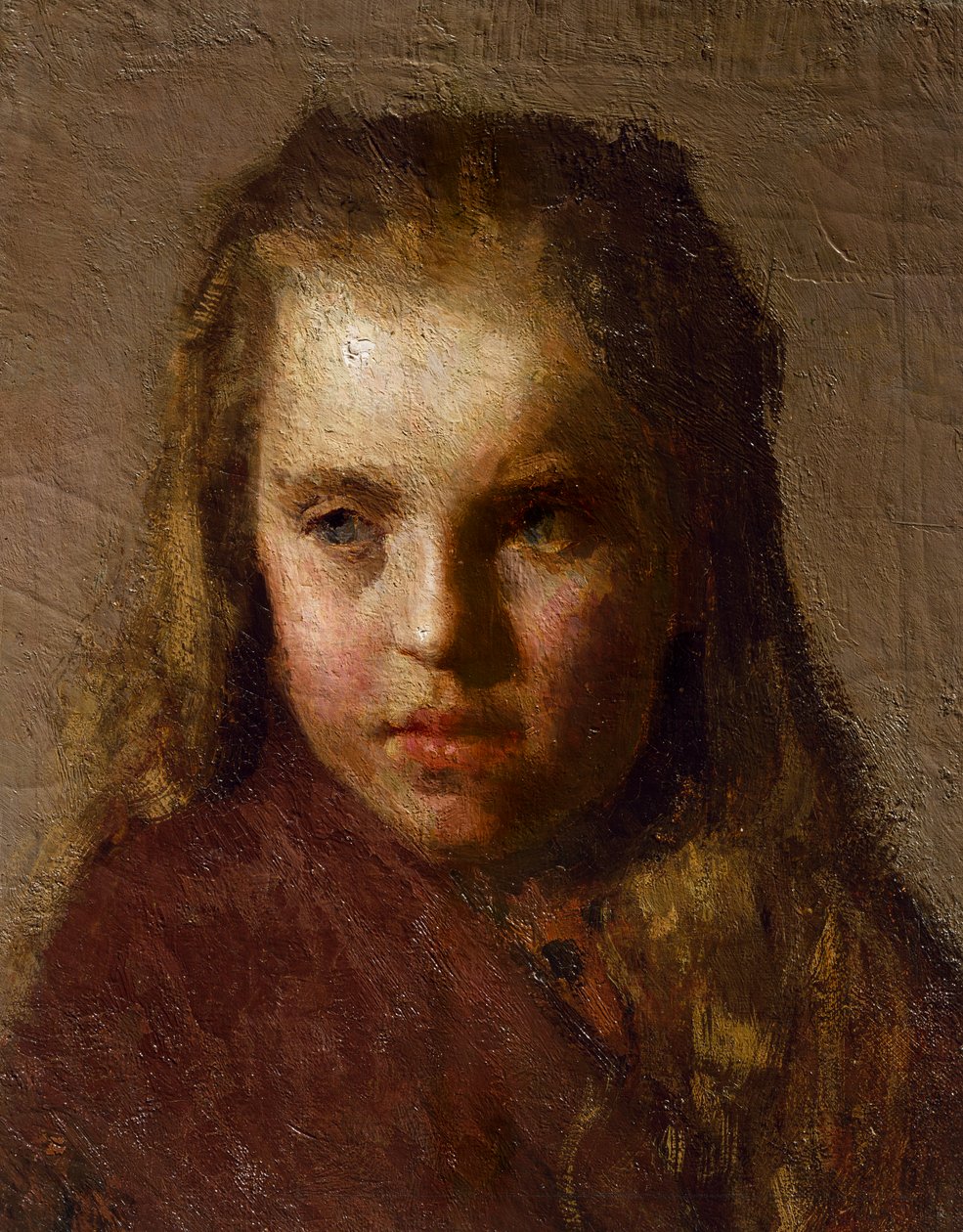 Hoofd van een klein meisje door Giuseppe Pellizza da Volpedo