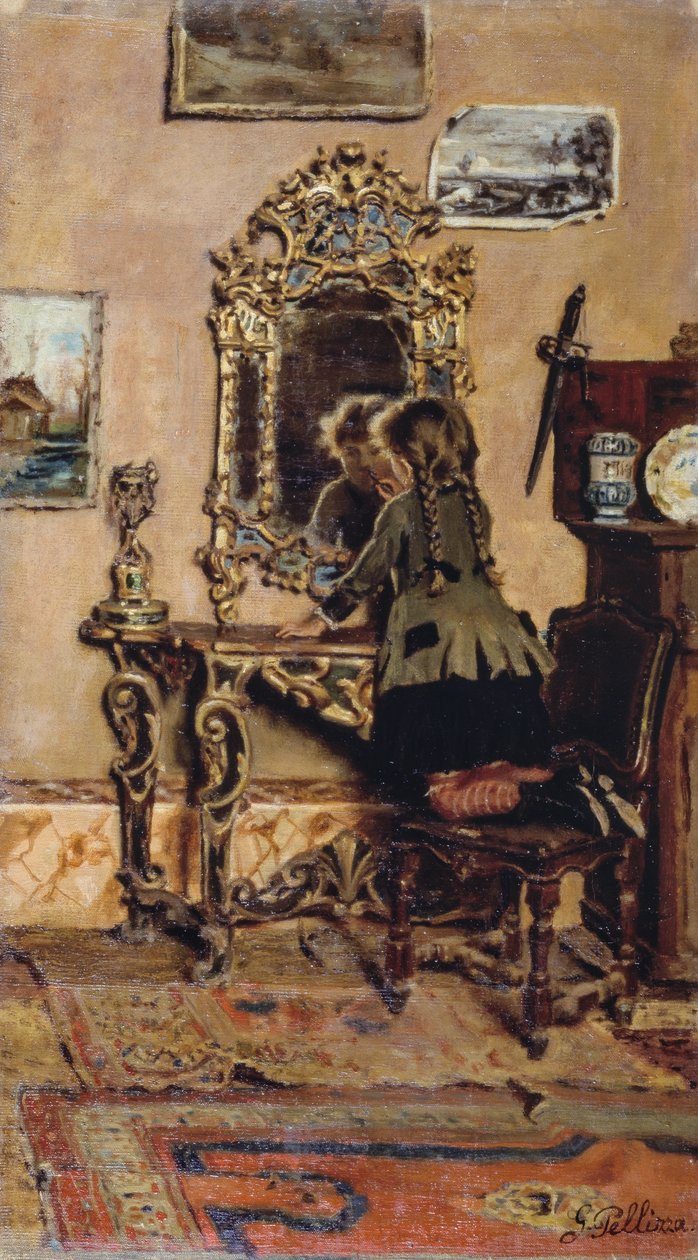Kleine ambitieuze meisje door Giuseppe Pellizza da Volpedo
