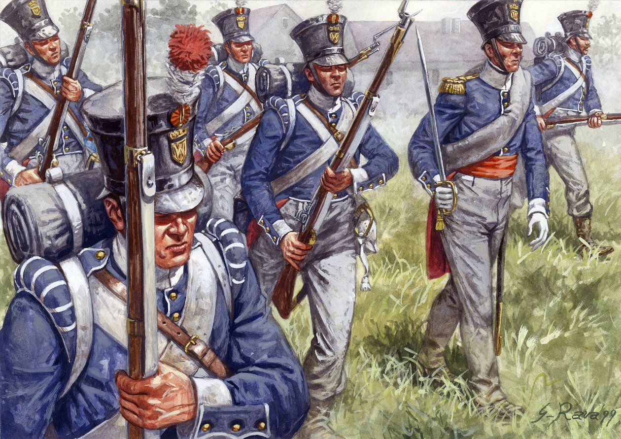 Eerste Keizerrijk: Belgische of Nederlandse Infanterie rond 1815 door Giuseppe Rava