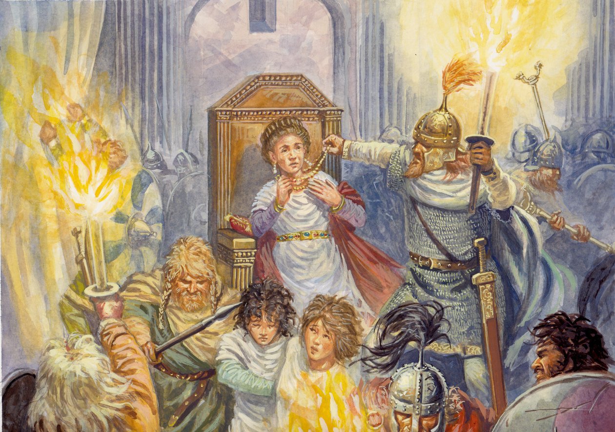 Inname van Rome door de Vandalen door Giuseppe Rava