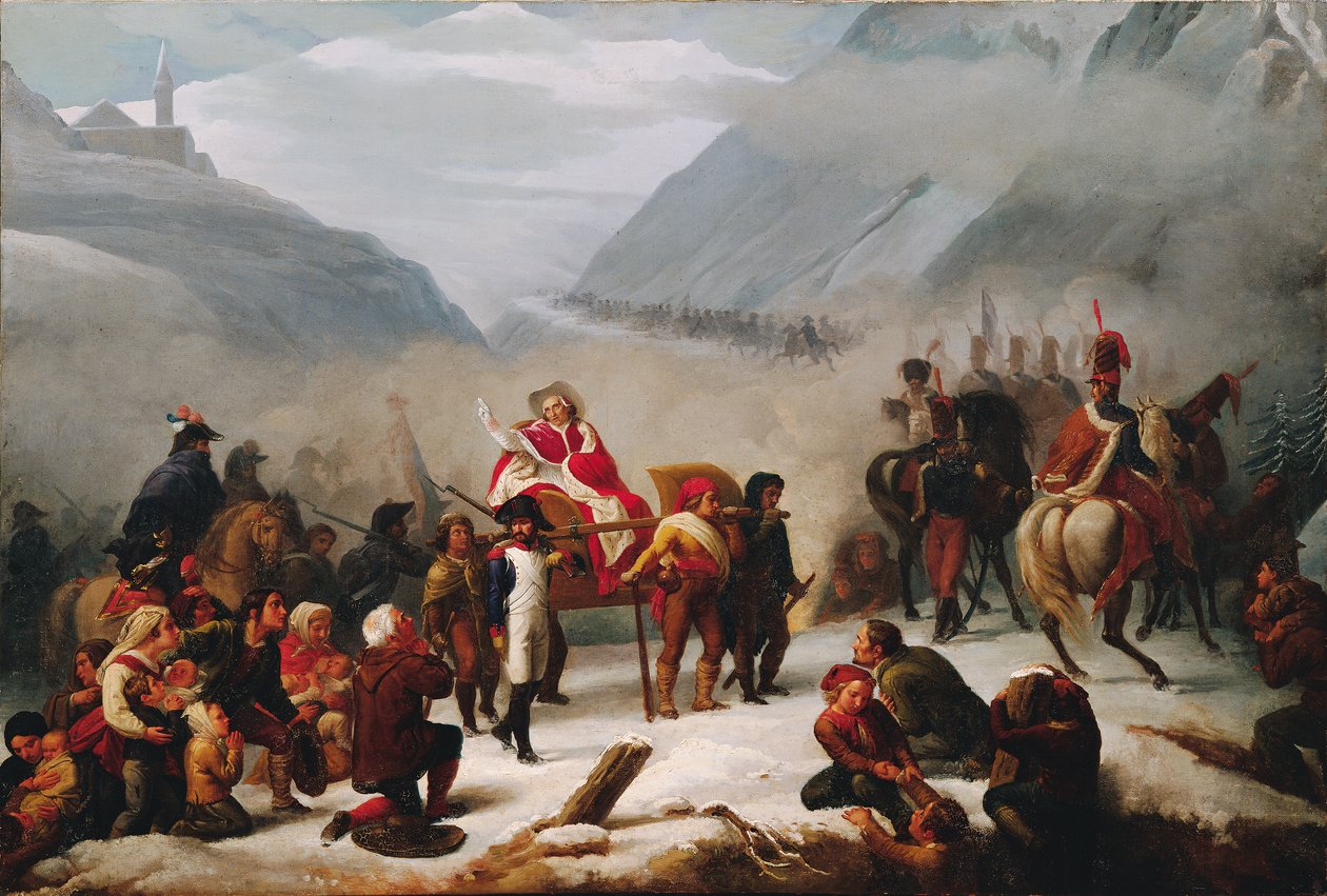 Paus Pius VII. steekt de Alpen over door Giuseppe Sogni