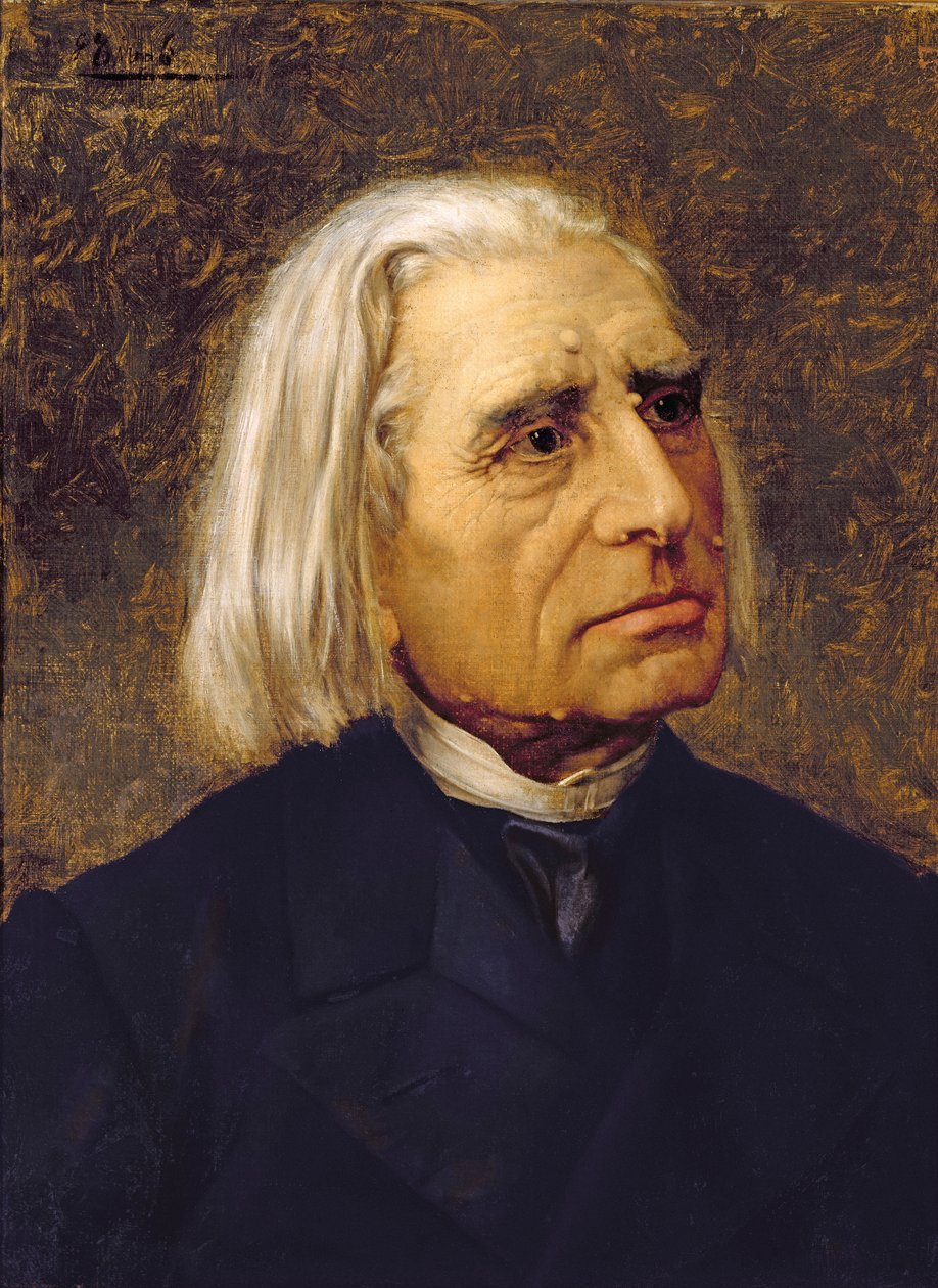 Portret van Franz Liszt (1811-86) door Giuseppe Tivoli