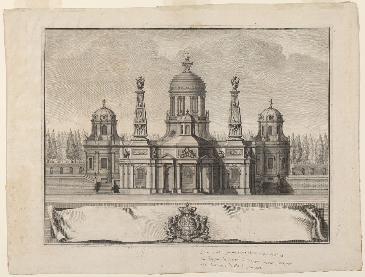 Graf voor de Koningen van Frankrijk door Giuseppe Vasi after Filippo Juvarra