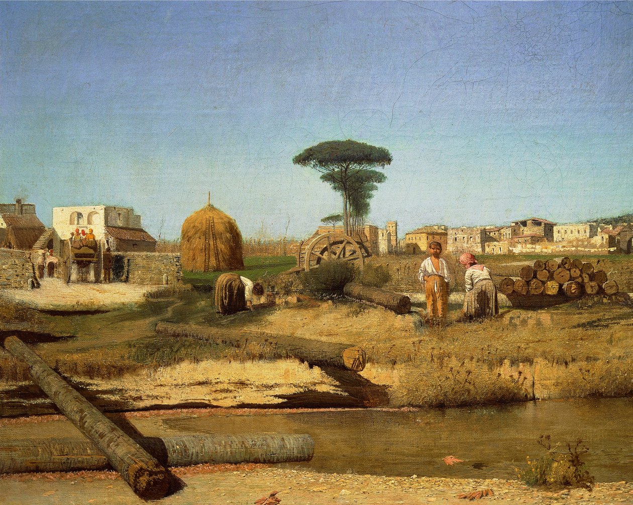 Boerderij bij Napels door Giuseppe or Joseph de Nittis