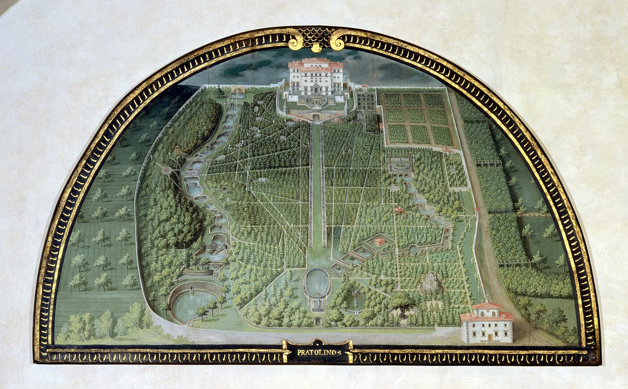Villa Pratolino (Demidoff) uit een serie lunetten met afbeeldingen van de Medici-villa
