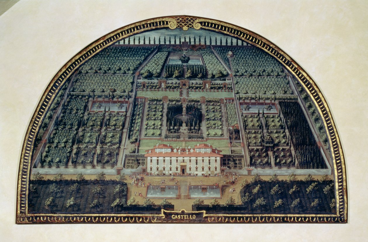 Villa di Castello uit een serie lunetten met afbeeldingen van de Medici villa