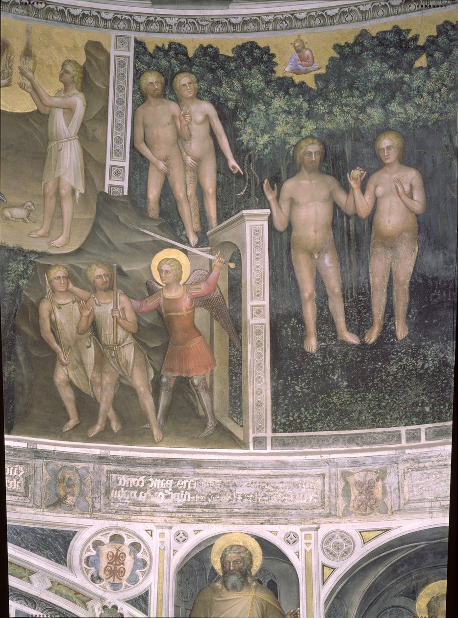 De Oerzonde en de Verdrijving uit het Paradijs door Giusto di Giovanni de Menabuoi