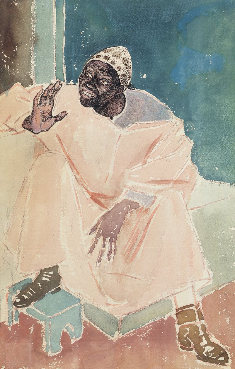 Zittende Marokkaan, 1936 door Glyn Warren Philpot