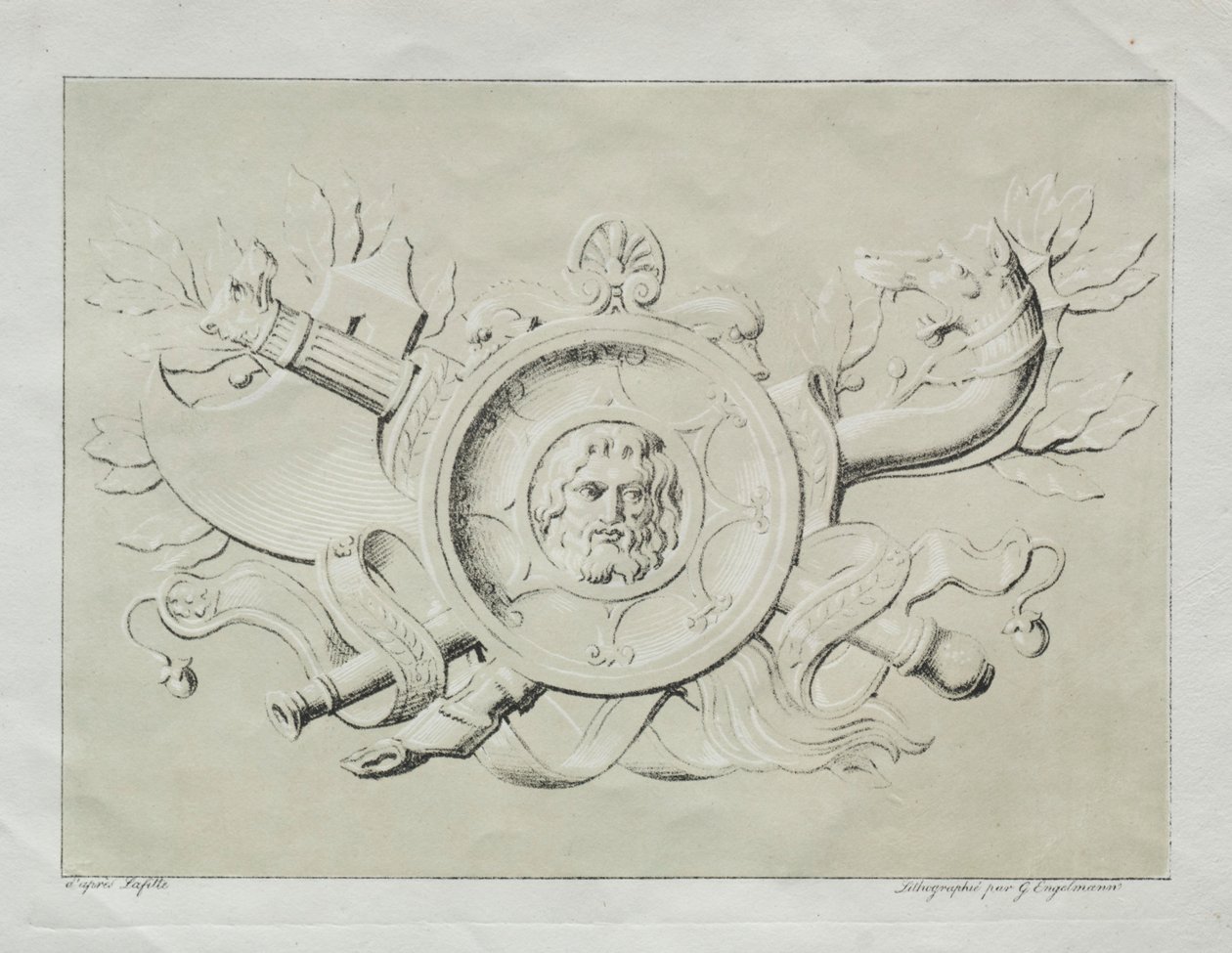 Verzameling lithografische essays: Een trofee door Godefroy Engelmann