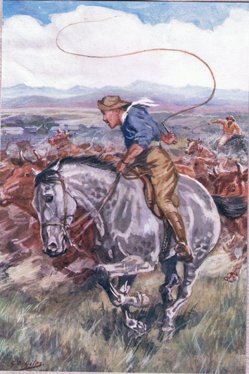 De Zieke Stockrider, uit Gedichten van Adam Lindsay Gordon gepubliceerd door T. N. Foulis, 1912 door Godfrey Douglas Giles