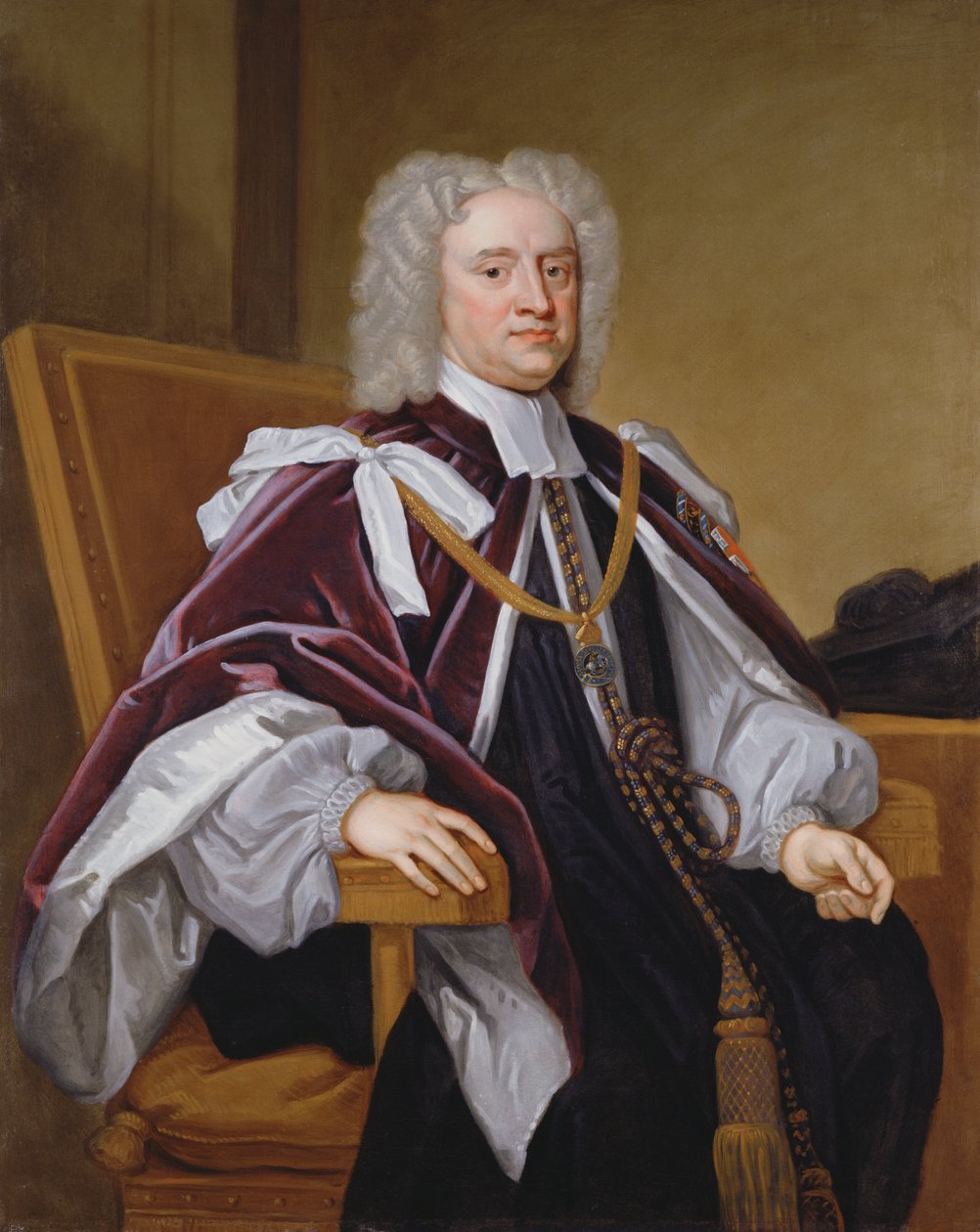 Portret van Bisschop Trelawny, een van de Zeven Bisschoppen die bezwaar maakten tegen de Verklaring van Verdraagzaamheid van Jacobus II en werden berecht voor laster door Godfrey Kneller