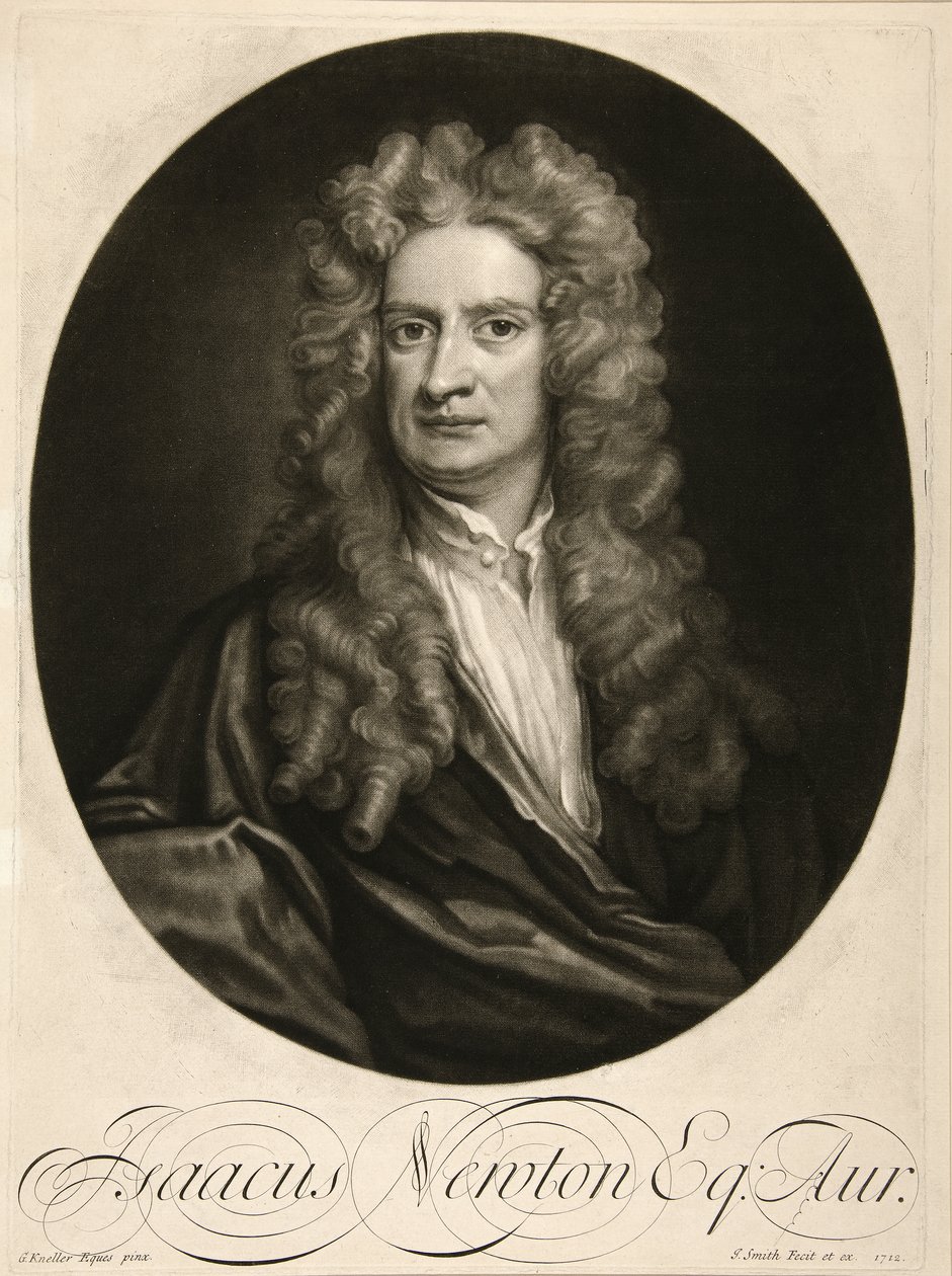 Isaacus Newton, Esq., pub. 1712 door Godfrey (after) Kneller
