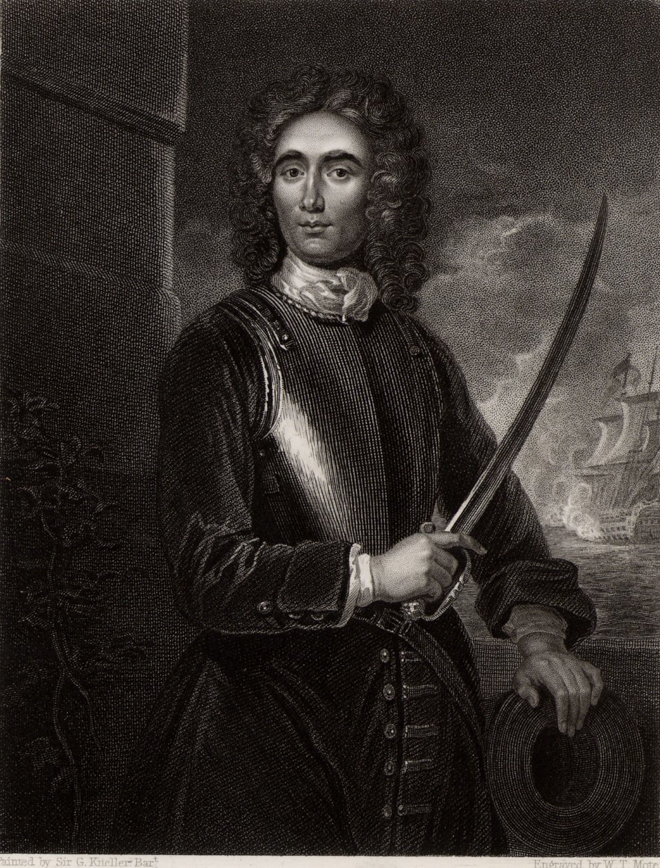 Portret van John Benbow door Godfrey (after) Kneller
