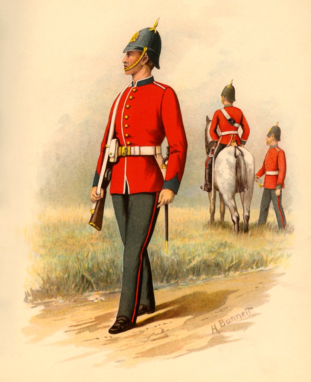 1e Bataljon West Melbourne Victoriaanse Infanterie, 1890 door Godfrey Douglas Giles