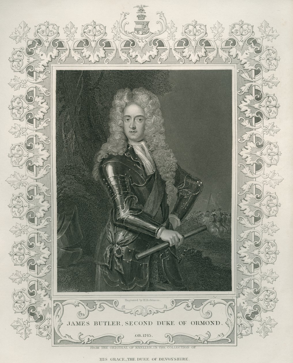 James Butler, 2e hertog van Ormond, gegraveerd door Henry Robinson door Godfrey Kneller